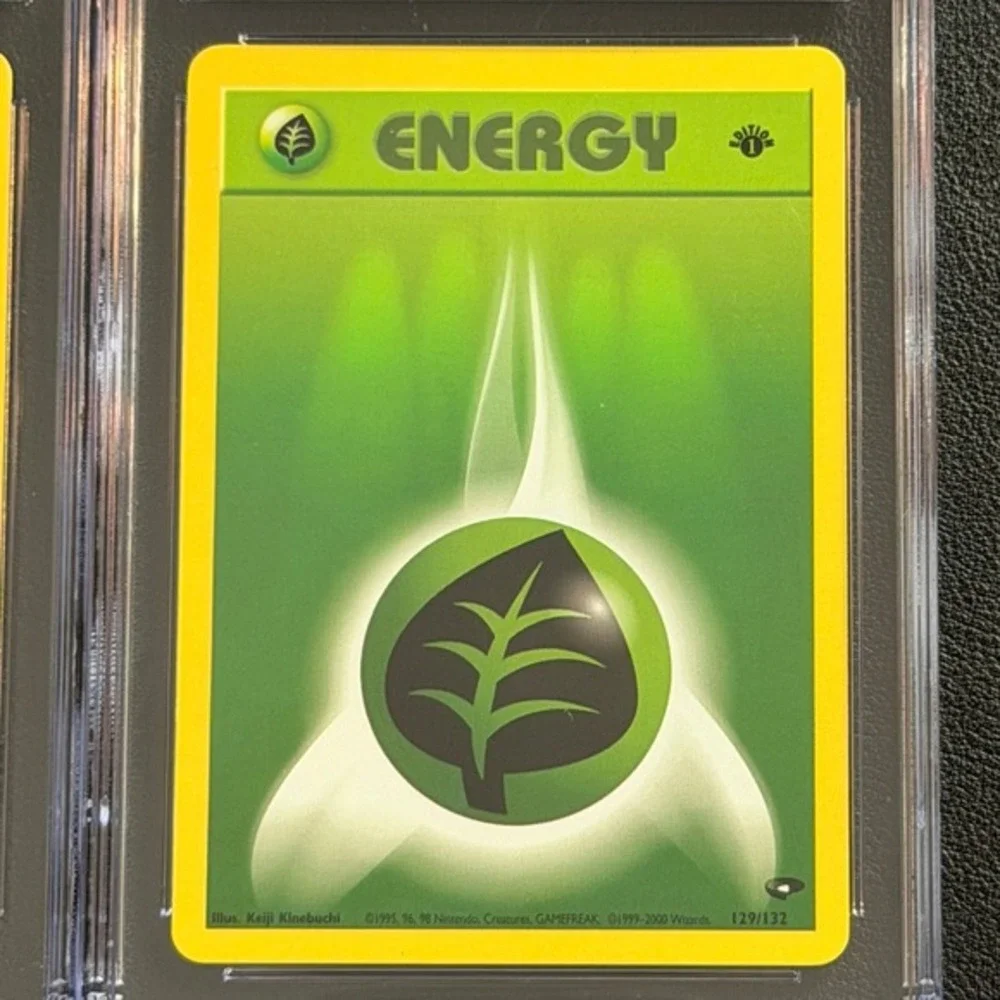 Koga's Zubat 1st Edition 83/132 + Leaf Energy CGC 9 Pokemon 2000 Gym Challenge